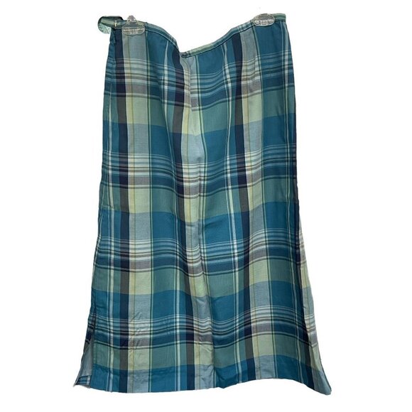 Vintage Pendleton Skirt Plaid Blue Green Tencel Size 10 - Picture 6 of 6